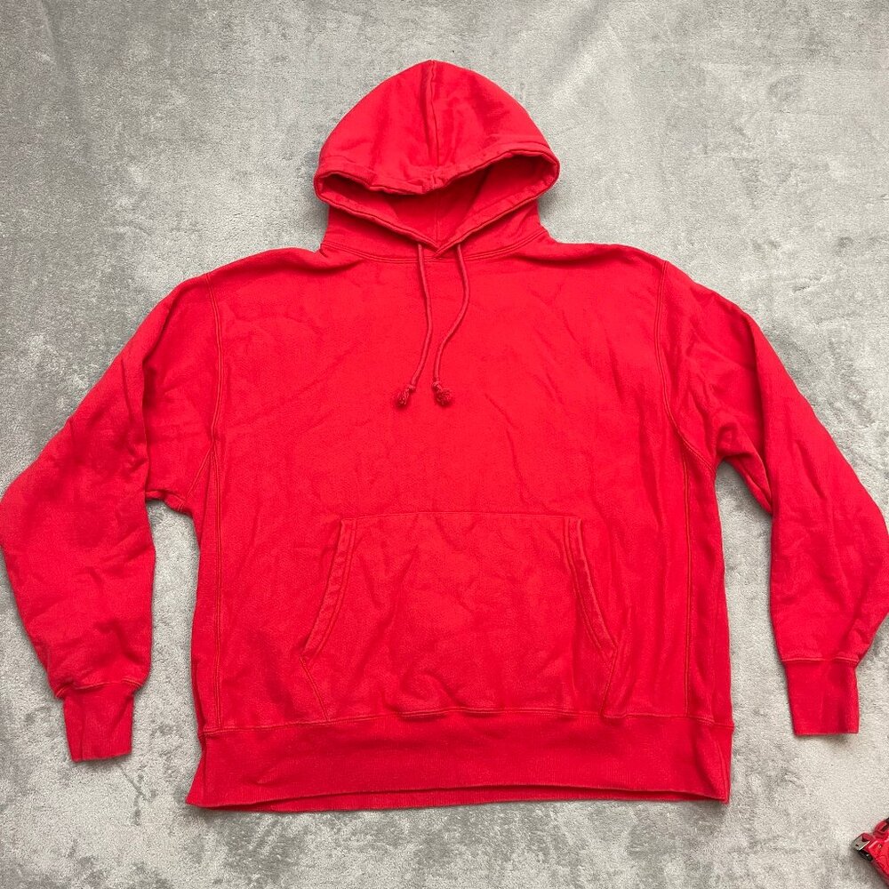 Vintage Champion Reverse Weave Hoodie Red XXL